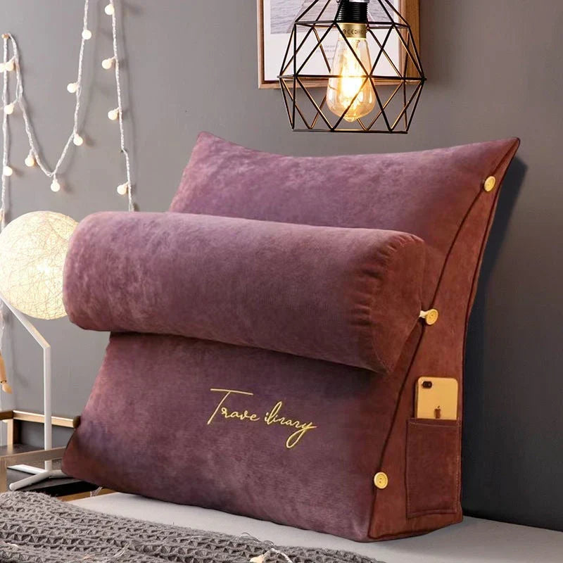 Wedge Pillow for Bed with Adjustable Neck Support – 18×18×8 in Backrest Cushion Spandex Reading Pillow Ergonomic TV Rest for Sofa Couch Bedr