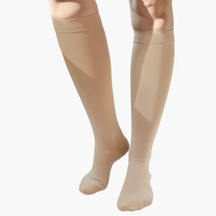 Graduated Compression Socks with Elastic Band for Swelling Relief & Circulation Support – Seamless Knee-High Design for Women & Men, Sizes
