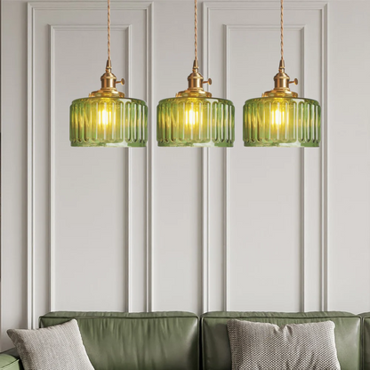 Adjustable Drop Ceiling Light with Textured Glass Shade E27 Socket for Kitchen Island Dining Room Counter Breakfast Bar Scandinavian Modern