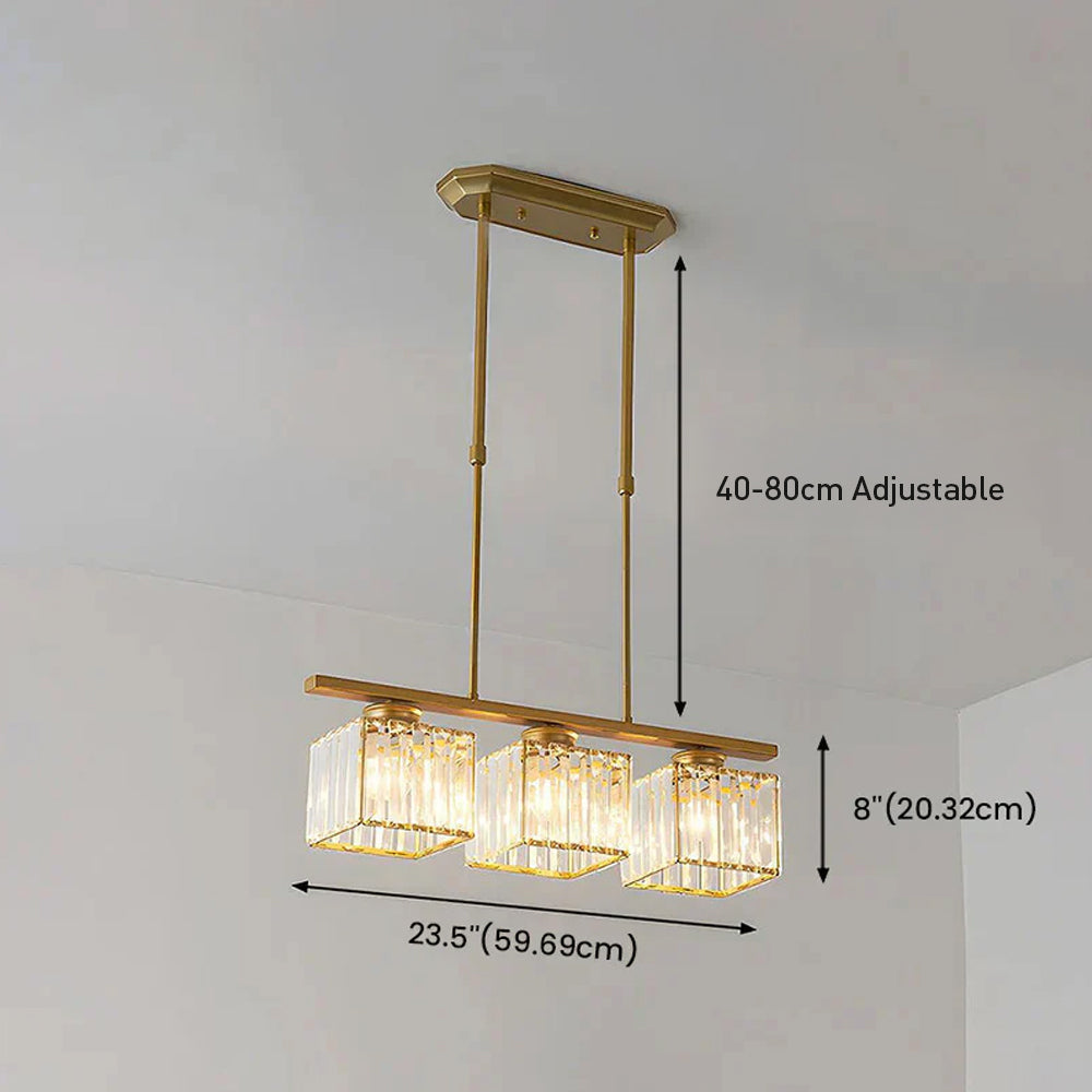 Hanging Fixture with Clear Glass Globes – 3 or 4 Bulb Multi-Head Suspension – Height Adjustable 14-28 in – Black or Gold Metal Frame for Kit