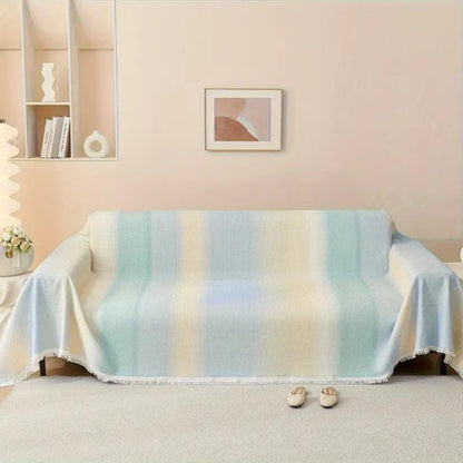 Rainbow Chill Sofa Cover - Ice Silk, Non-Slip for Sectional Couch