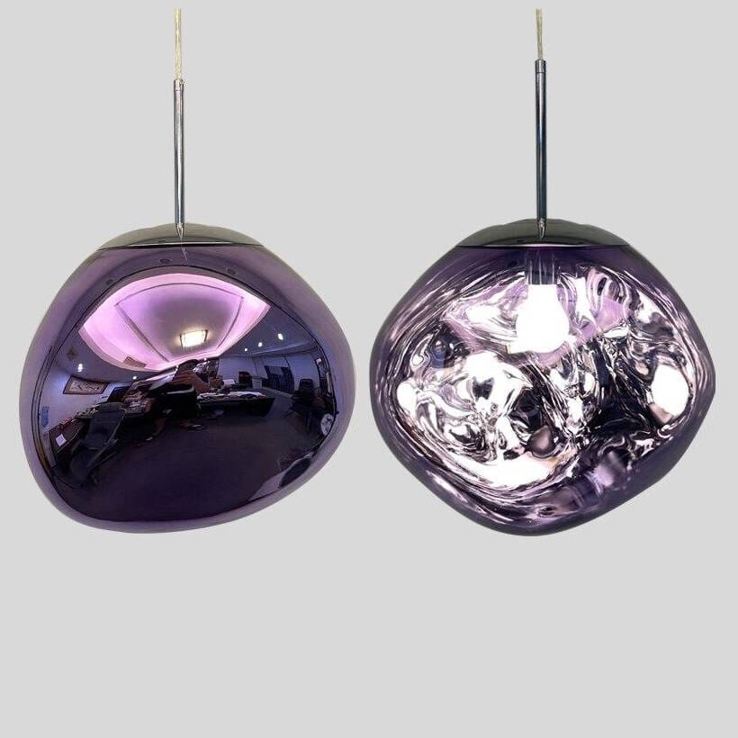 Reflective Globe Hanging Light Fixture Adjustable Height E27 Socket for Kitchens Dining Rooms | Modern Orb Ceiling Lamp Chrome Gold Glass