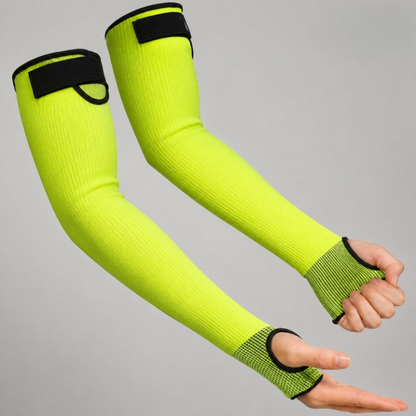 Cut-Resistant Forearm Guards with Hook-and-Loop Straps – 16 Inch Protection Sleeves for Gardening & Workshop Use