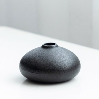 MidNight Black Textured Ceramic Vases