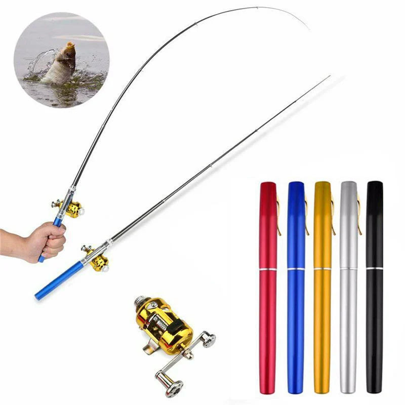 Collapsible Fishing Rod with Aluminum Reel for Travel and Hiking Adventures