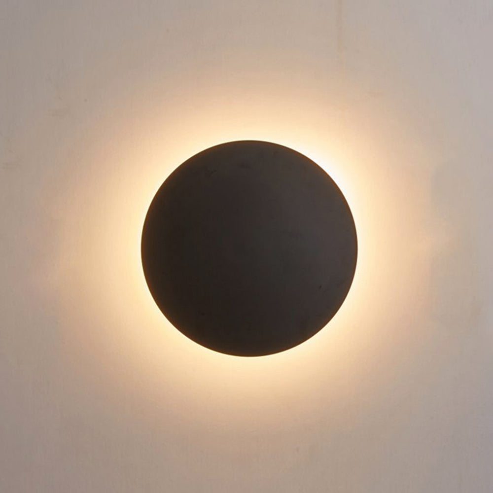 Round Metal Wall Sconce Modern Minimalist LED Light for Bedroom Living Room Black White Gold Finish Hardwired 8 to 20 Inch