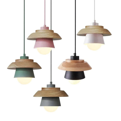 Rustic Wood Drop Ceiling Light