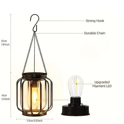 Lanterra - Solar Hanging Metal Outdoor Lantern