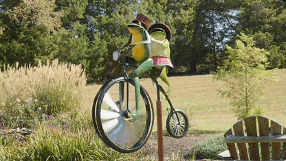 Whimsical Animal Bicycle Windmill with Spinning Wheel | Unique Garden Decor for Playful Outdoor Spaces