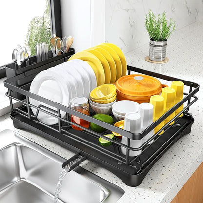 BLACKNEST – Dish Drying Rack with Stylish Utensil Holder