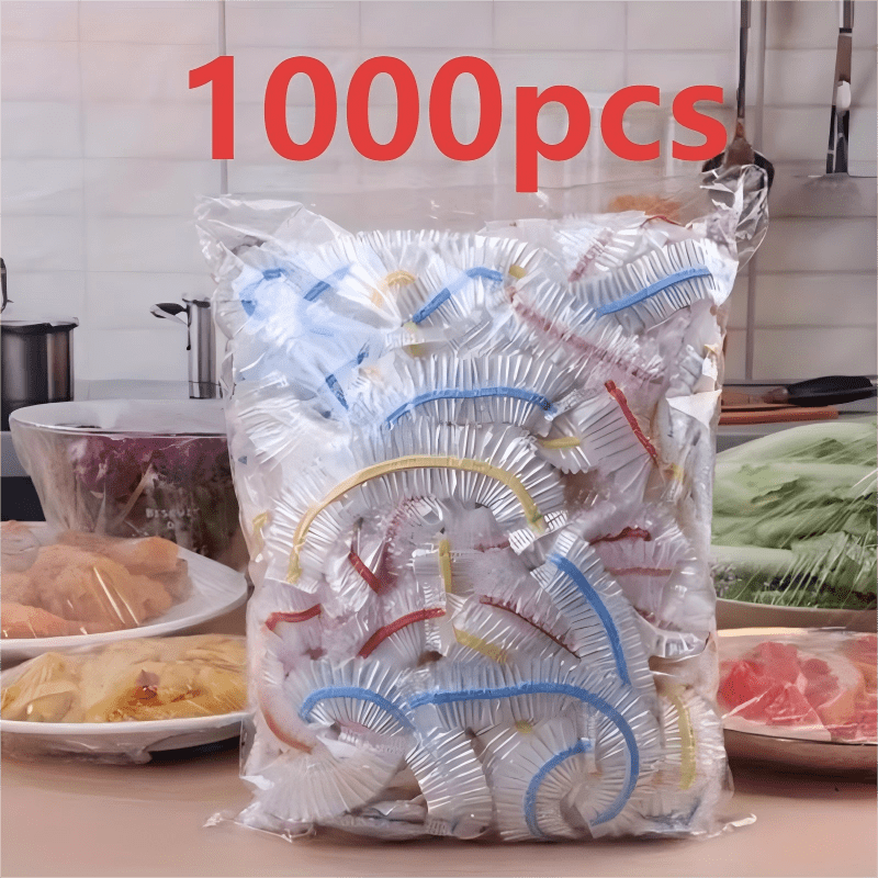 Stretchy Food Storage Covers for Plates & Bowls – 1000-Pack Disposable PE Lids for Kitchen, Fridge & Meal Prep