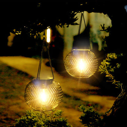Hanging Solar Lantern with Integrated LED Light – Warm Glow for Porch, Garden & Patio