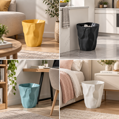 CURVEBIN – Irregular Shape Wastebasket for Space-Saving Design