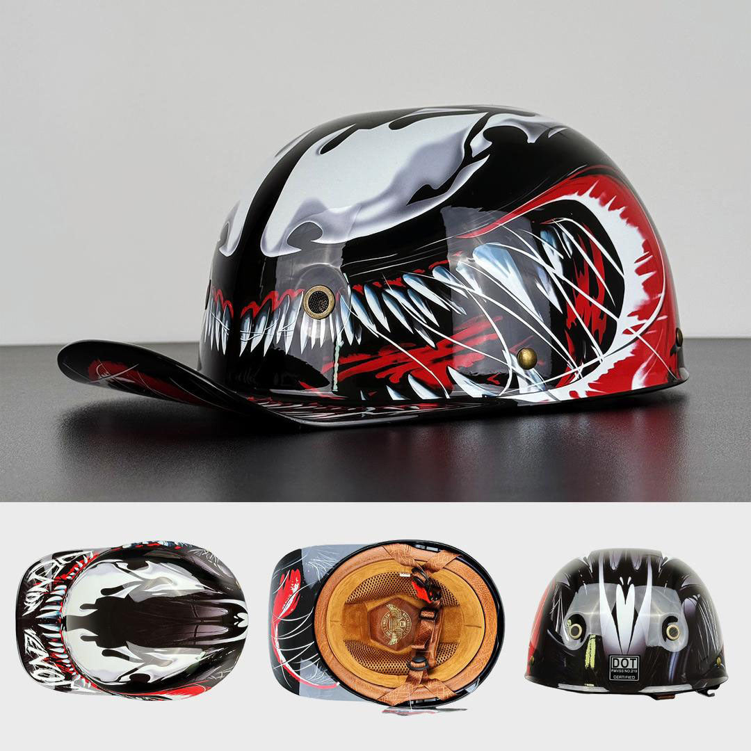 DOT-Certified Motorcycle Half Helmet with Baseball Cap Style for Urban Riding and Commuting