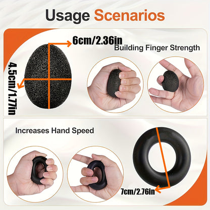 Hand Grip Strengthener Kit 5-Piece Training Set for Fingers Forearms Wrists Rehabilitation Therapy Workout Tools Musicians Athletes