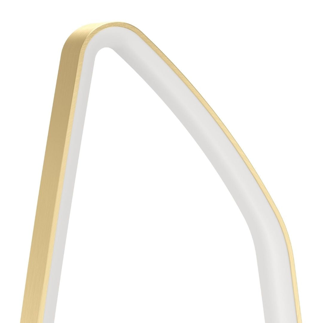 Elegant LED Floor Lamp | Modern Brass Design with Organic Shape | Warm White Light for Cozy Living Room Ambiance