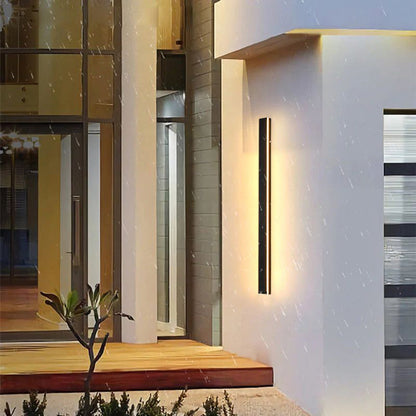 Outdoor LED Wall Light Waterproof Linear Modern Metal Sconce for Porch Garden Patio Courtyard Minimalist Exterior Lighting