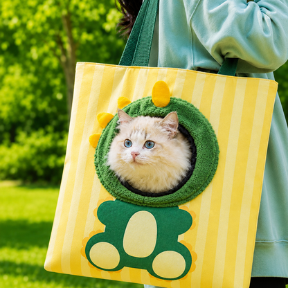 Ortekor Portable Small Pet Travel Tote Bag for Daily Outings - Lightweight Peek-Out Carrier for Cats & Puppies Under 6.6 lb