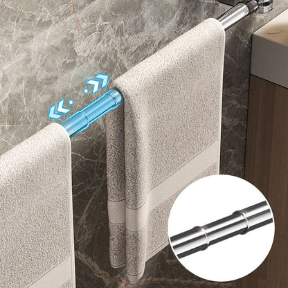 Rotating Wall-Mount Towel Bar with Suction Cup – No Drilling Needed, Adjustable Length for Small & Large Bathrooms