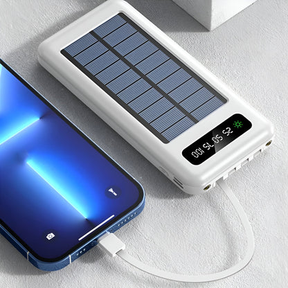 20000mAh Portable Solar Charger with Dual Charging Ports & LED Battery Display for Camping & Travel