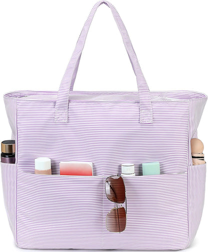 Beach Bag Waterproof with Wet Compartment, Large Beach Tote Bag for Pool and Gym, Travel Tote Bag for Grocery