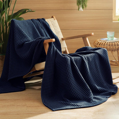 Ortekor Cozy Comfort | %100 Cotton Blanket with Waffle Weave Design | Lightweight & Breathable for Year-Round Use