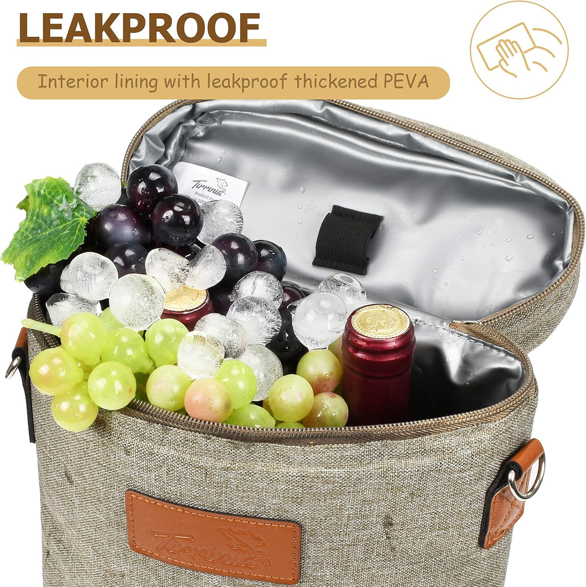 Insulated Wine Tote Carrier Bag with Padded Design | Leakproof Cooler for Travel and Parties