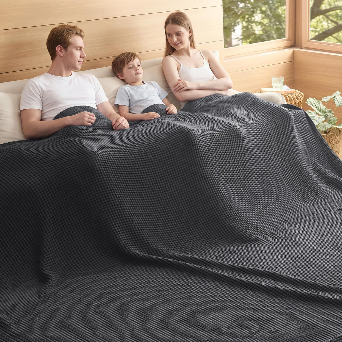 Ortekor Cozy Comfort | %100 Cotton Blanket with Waffle Weave Design | Lightweight & Breathable for Year-Round Use