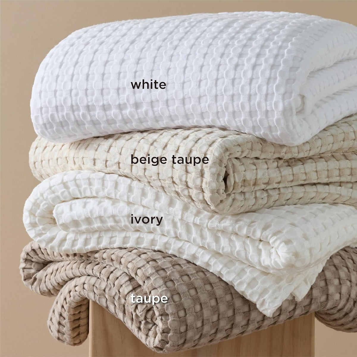 Cozy Haven | Cooling Waffle Queen Blanket with Lightweight Cotton & Bamboo | Soft Summer Throw for Hot Sleepers