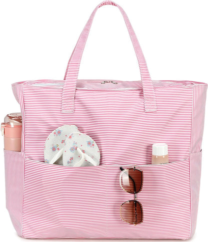 Beach Bag Waterproof with Wet Compartment, Large Beach Tote Bag for Pool and Gym, Travel Tote Bag for Grocery