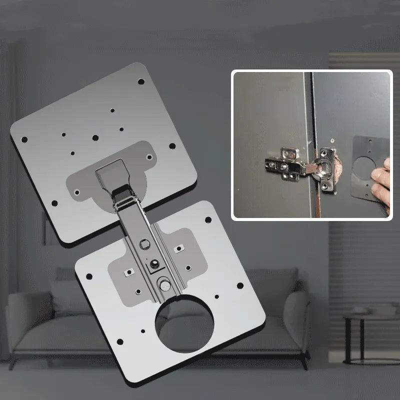 Cabinet Door Hinge Reinforcement Brackets Steel Repair Kit 3-Pack for Kitchen Bathroom Furniture Restoration Quick Fix Solution