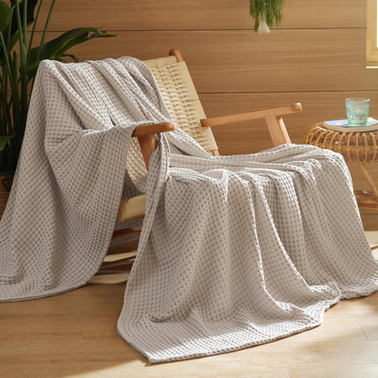 Ortekor Cozy Comfort | %100 Cotton Blanket with Waffle Weave Design | Lightweight & Breathable for Year-Round Use