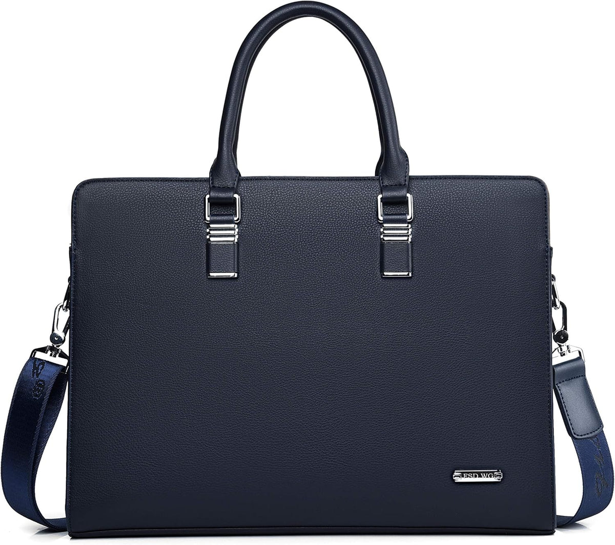 Executive Leather Laptop Bag 15.6-Inch for Work Travel School Office Business Men Women Professionals