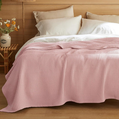 Ortekor Cozy Comfort | %100 Cotton Blanket with Waffle Weave Design | Lightweight & Breathable for Year-Round Use
