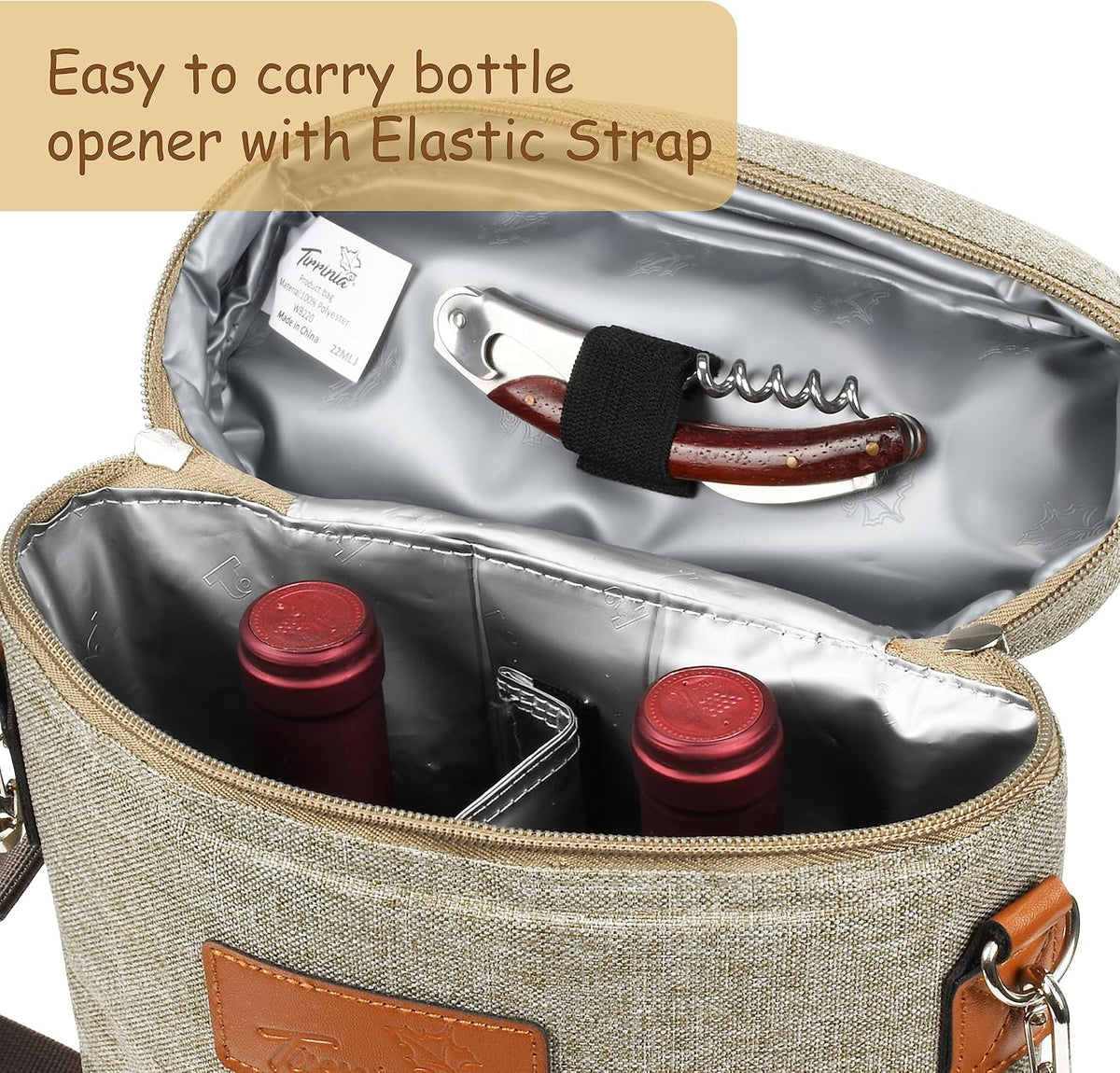 Insulated Wine Tote Carrier Bag with Padded Design | Leakproof Cooler for Travel and Parties