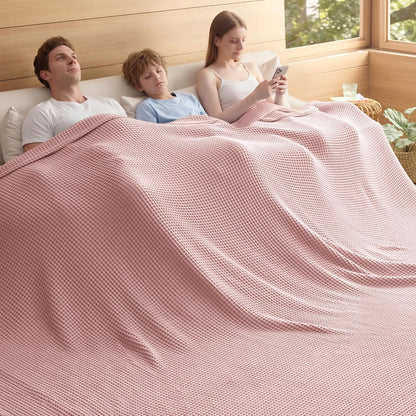 Ortekor Cozy Comfort | %100 Cotton Blanket with Waffle Weave Design | Lightweight & Breathable for Year-Round Use