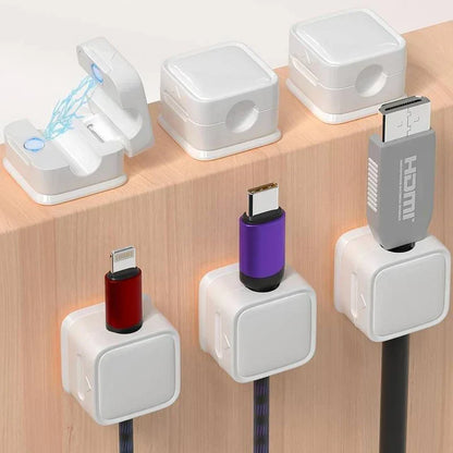 Wire Organizer Clips with Strong Magnet, 3-Pack for Desktop Cord Management, USB Cable Holder for Home Office & Desk