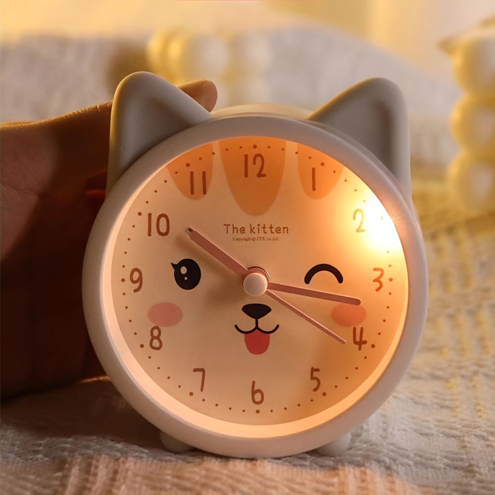 Silent Alarm Clock with Night Light for Kids – Bunny Design, No Ticking Sound, Bedside Lamp Function for Boys & Girls Bedroom