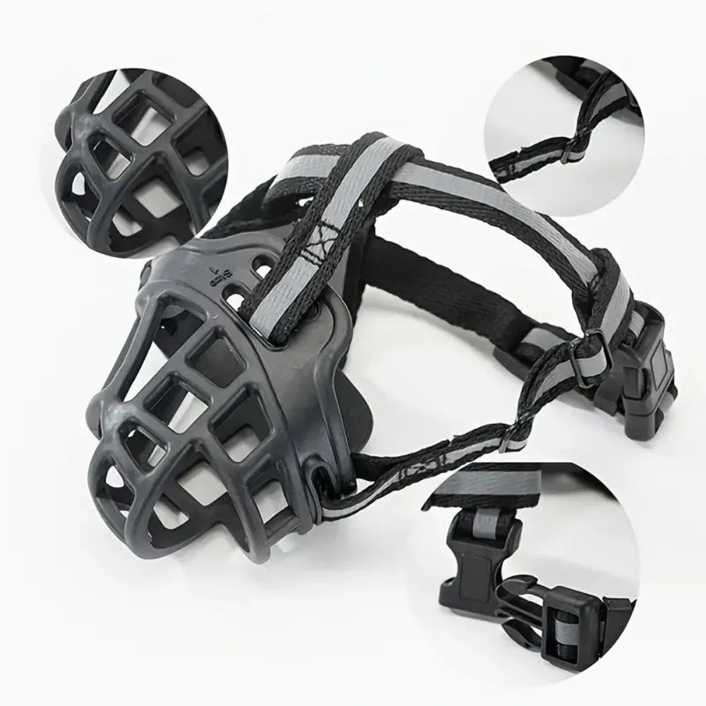 Breathable Mesh Dog Muzzle with Adjustable Straps for Training, Grooming & Safe Walks | Anti-Bite Pet Guard for Small to Large Dogs