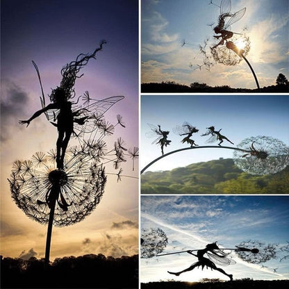 Metal Dandelion Garden Stake – Stainless Steel Outdoor Yard Art for Patio, Lawn & Flower Beds