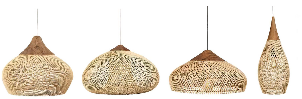Natural Charm | Rattan Pendant Light with Adjustable Height | Cozy Kitchen Pendant Lighting for Warm Ambiance