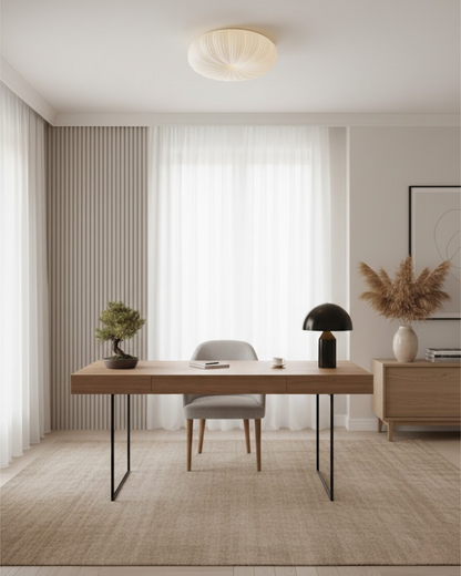 Minimalist Round Flush Mount Light Fixture with Adjustable Color Temperature for Living Room & Bedroom