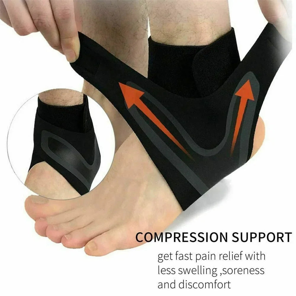Adjustable Compression Ankle Brace with Wrap-Around Support for Plantar Fasciitis, Sprains & Tendonitis