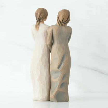 Resin Sister Figurine Statue - Handcrafted Bond of Friendship Decor for Home Shelf Display