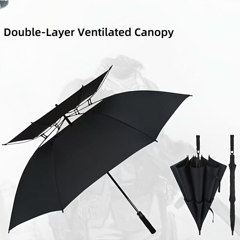 Oversized Automatic Umbrella Double Canopy Wind Resistant 2-3 Person Golf Rain Sun Protection Events Travel Outdoor Activities