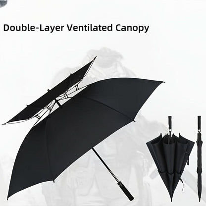 Oversized Automatic Umbrella Double Canopy Wind Resistant 2-3 Person Golf Rain Sun Protection Events Travel Outdoor Activities