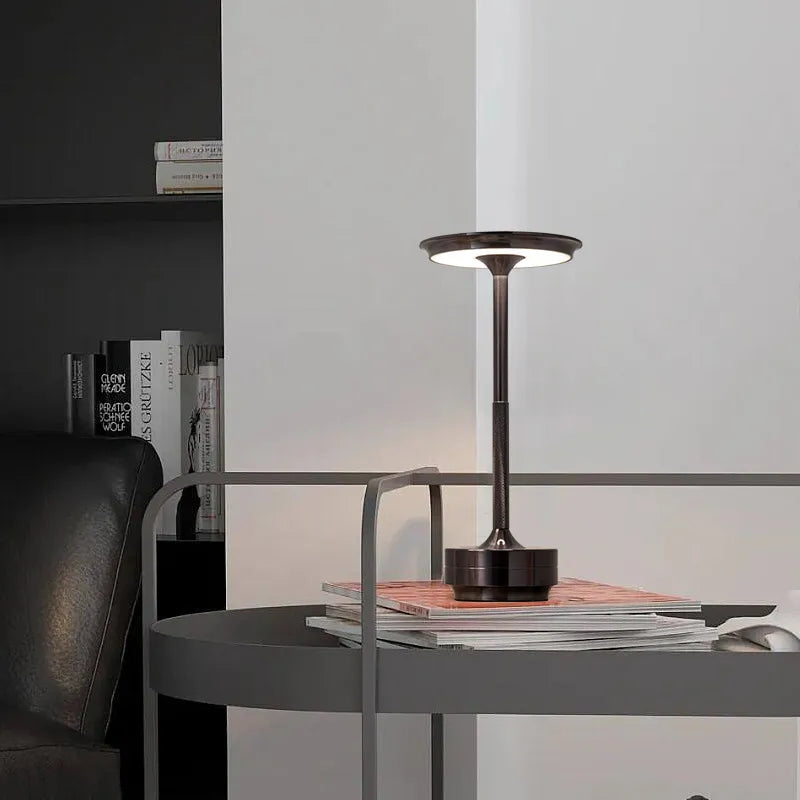 Rechargeable LED Touch Lamp Aluminum Portable Dimmable Night Light for Bedroom Desk Dining Room & Patio | Cordless Accent Lighting