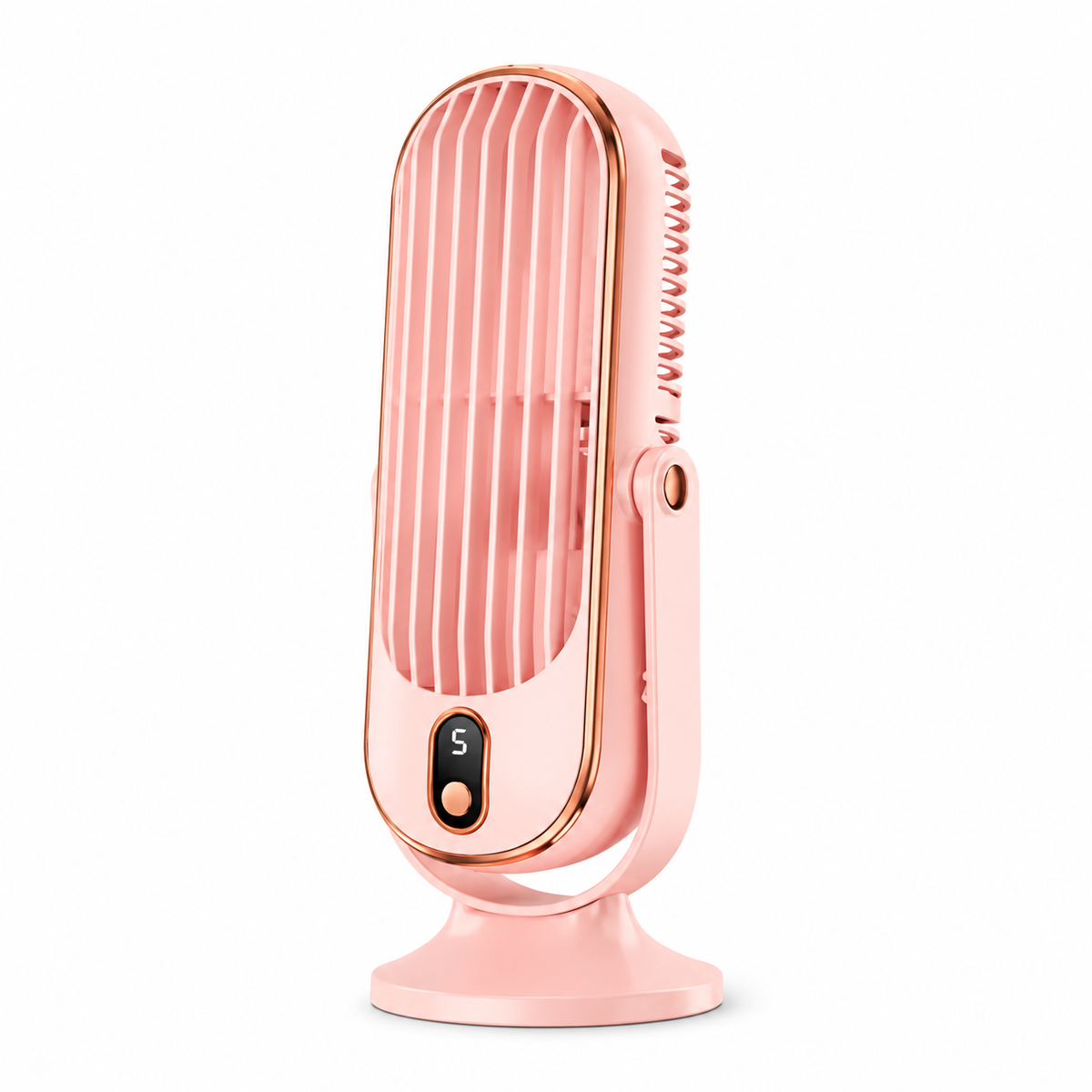Dual Motor Desk Fan with 720° Rotation, 5 Speed Settings & USB Rechargeable Battery – Whisper-Quiet Personal Cooling Tower for Office