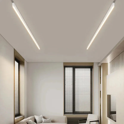 Linear LED Flush Mount Ceiling Light 47-inch Black Fixture for Bedroom Living Room Hallway Contemporary Minimalist Home Lighting