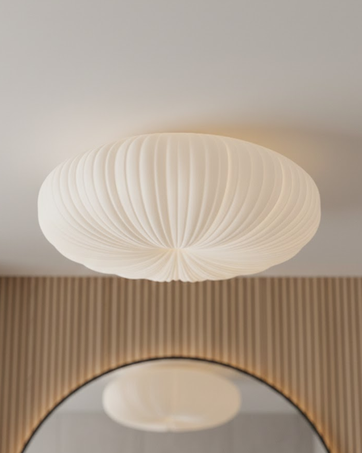 Minimalist Round Flush Mount Light Fixture with Adjustable Color Temperature for Living Room & Bedroom